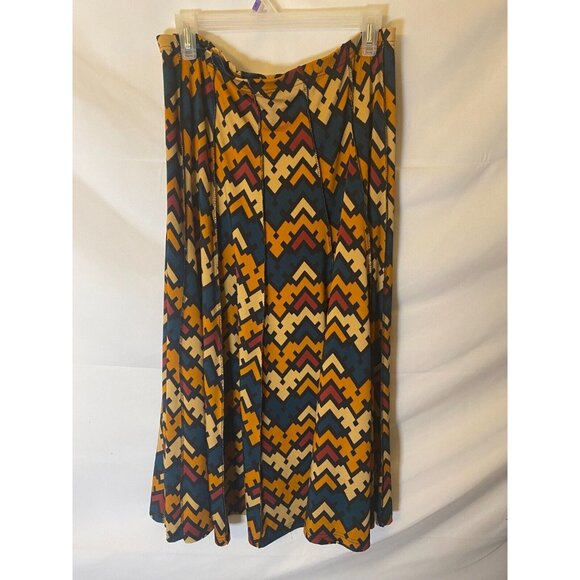 Chances Womens Plus Size 1X Fall Colors ALine Midi Skirt Pleated Trendy 18 Full - Picture 3 of 3